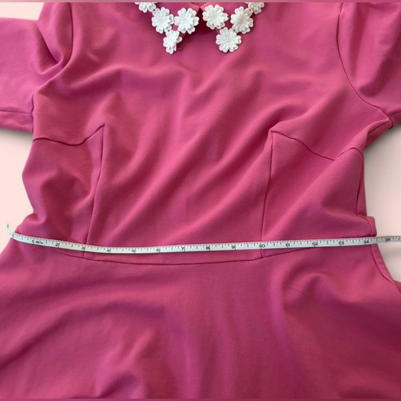 Kate Spade Pink Dress with Floral Collar size Medium - Picture 9 of 11